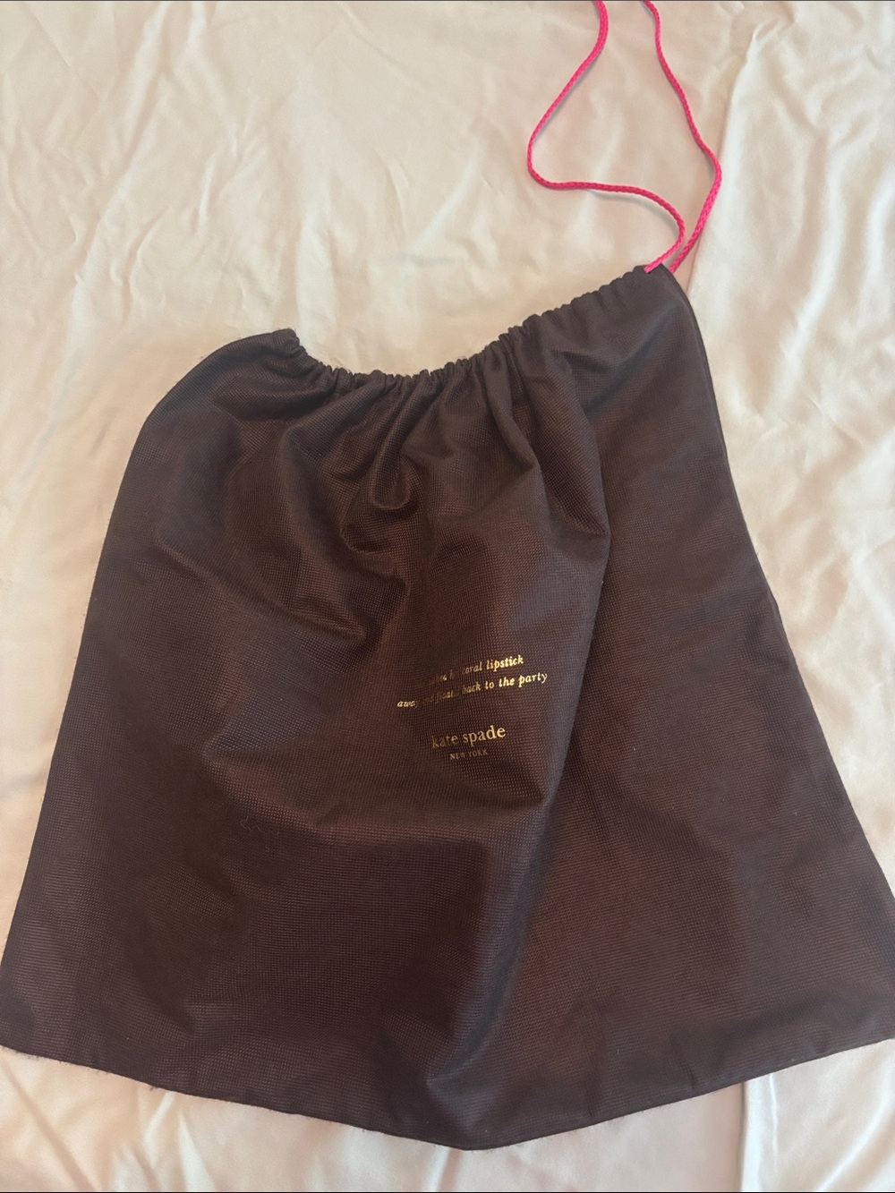 kate spade large brown dust cover/ storage bag